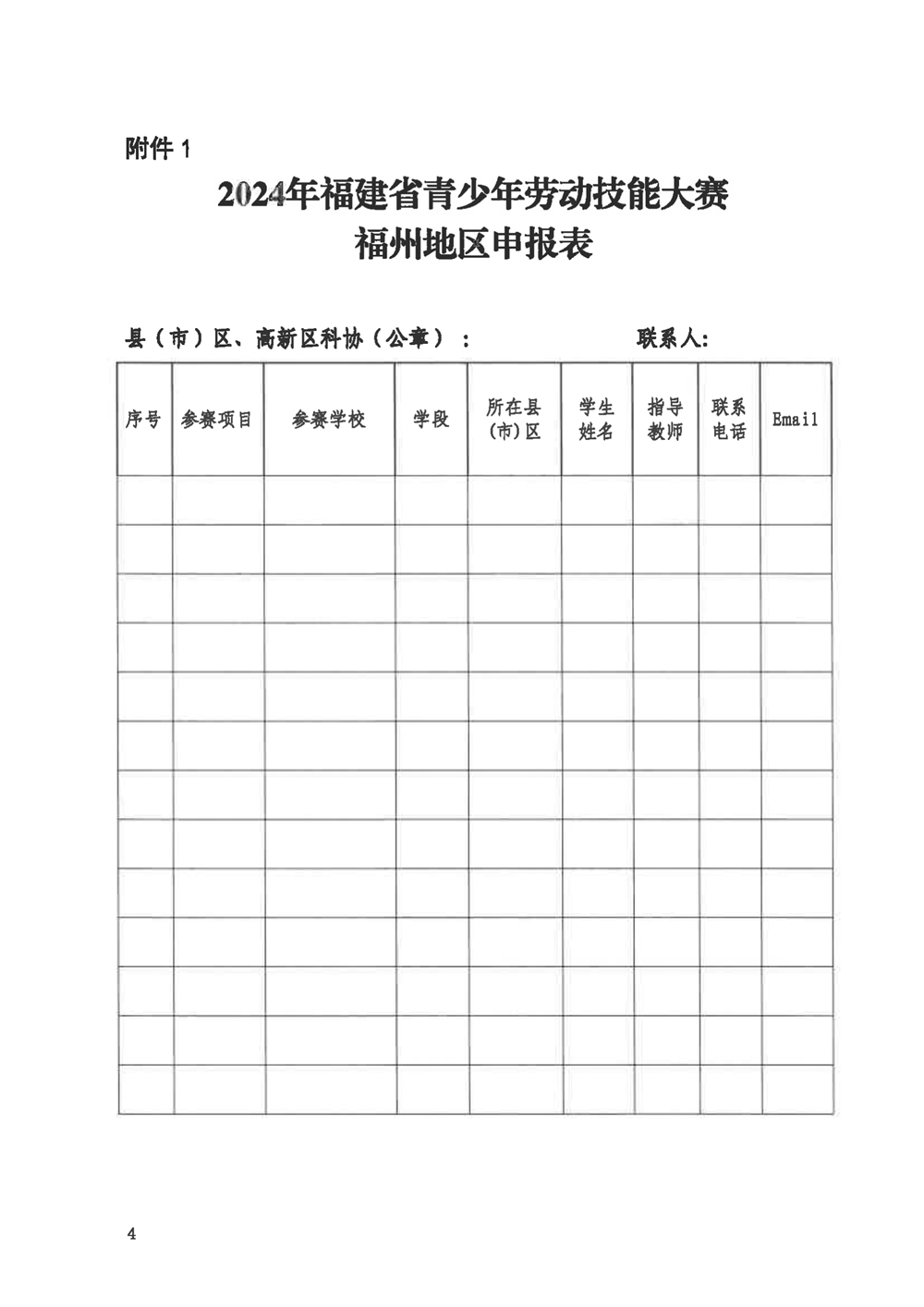 關(guān)于組織參加2024年福建省青少年勞動(dòng)技能大賽的通知